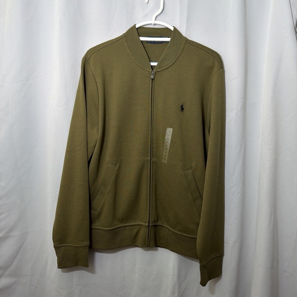 NEWPolo Ralph Lauren Sweatshirt Men Size M Green Full Zip Pockets